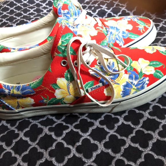 Polo Ralph Lauren Other - 🛑Sold🛑Ralph Lauren Thorton Men's Red Floral Canvas Shoes